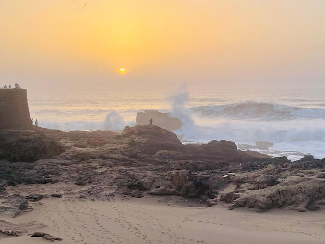 Sonnenuntergang an der Küste vor Essaouira