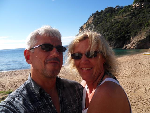 Steffi und Reinhold am Strand von Giverola