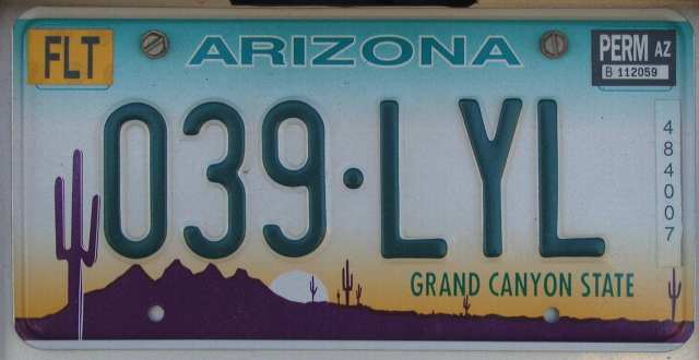 Arizona Nummernschild