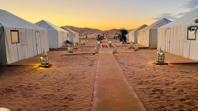 in einem der Wüsten-Camps bei Merzouga