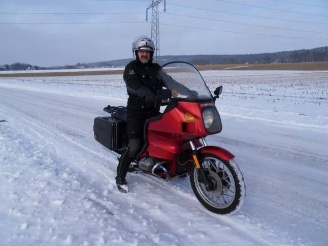 Achim hatte abschnittsweise schwer zu k&auml;mpfen mit den glatten Stra&szlig;en.