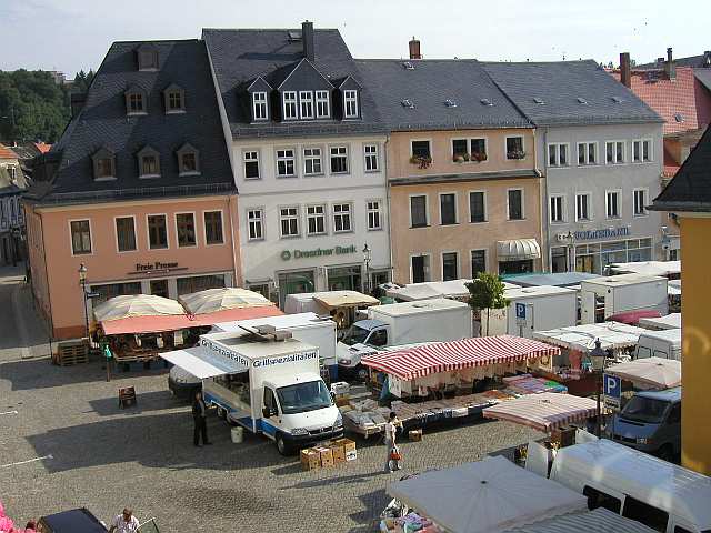 Blick auf den Marktplatz in Zschopau